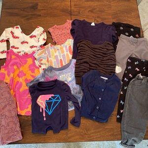 Lot of 14 toddler girls clothes in 2T - HM, Gap, Monica + Andy, more